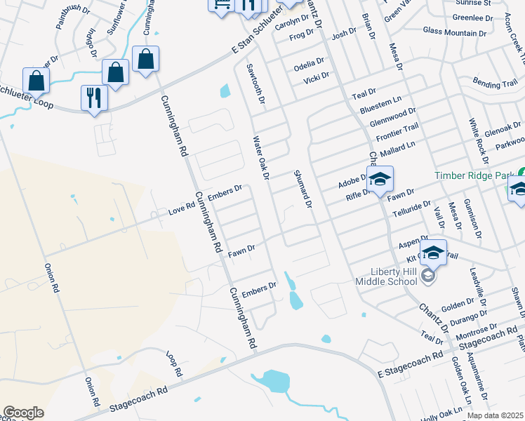 map of restaurants, bars, coffee shops, grocery stores, and more near 4505 Embers Drive in Killeen