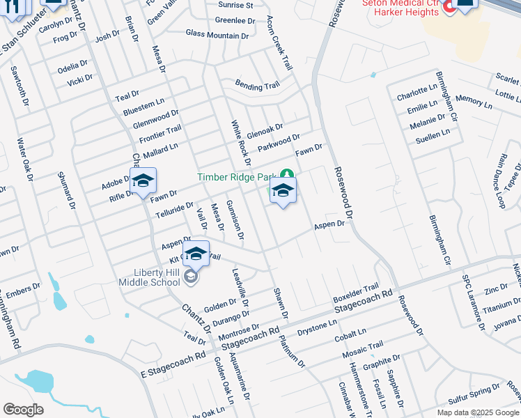 map of restaurants, bars, coffee shops, grocery stores, and more near 5315 Shawn Drive in Killeen