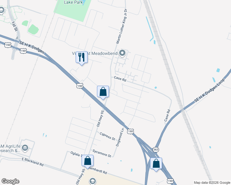 map of restaurants, bars, coffee shops, grocery stores, and more near 1772 Lummus Drive in Temple