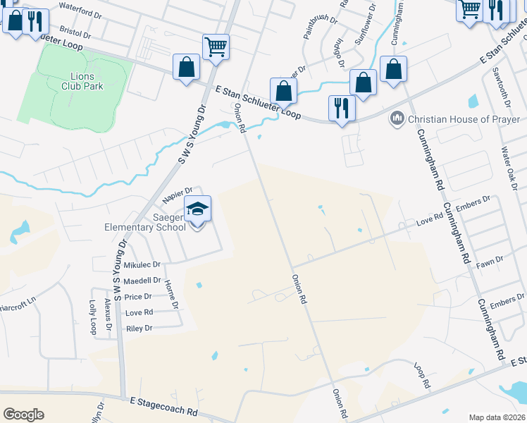 map of restaurants, bars, coffee shops, grocery stores, and more near 4991 Onion Road in Killeen