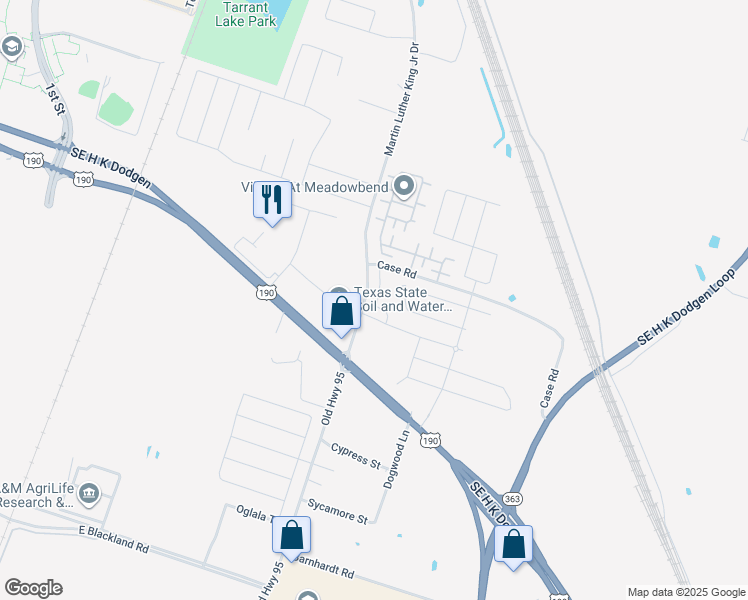 map of restaurants, bars, coffee shops, grocery stores, and more near 1535 Case Road in Temple