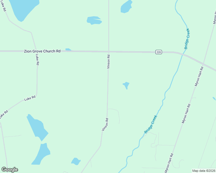 map of restaurants, bars, coffee shops, grocery stores, and more near Vinson Road in Meigs