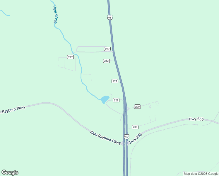 map of restaurants, bars, coffee shops, grocery stores, and more near Co Road 228 in Brookeland