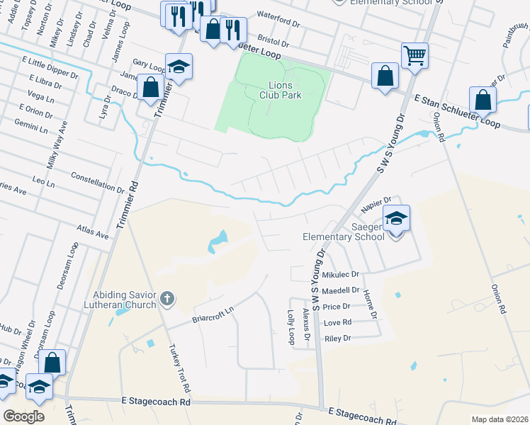 map of restaurants, bars, coffee shops, grocery stores, and more near 1501 Line Dance Court in Killeen