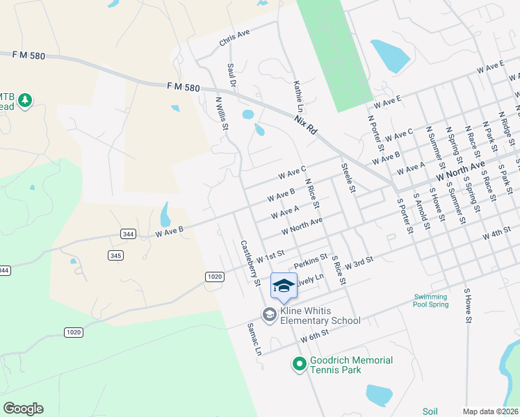 map of restaurants, bars, coffee shops, grocery stores, and more near 1406 West Avenue B in Lampasas