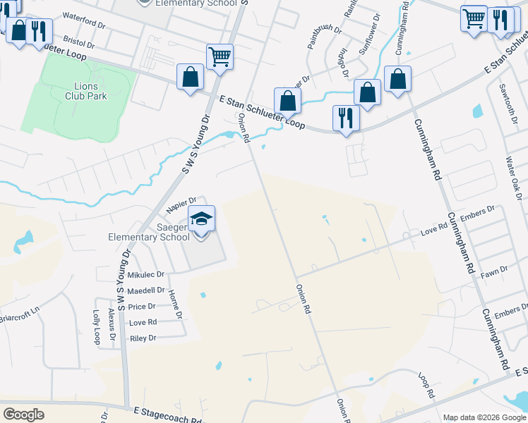map of restaurants, bars, coffee shops, grocery stores, and more near 4949 Onion Road in Killeen