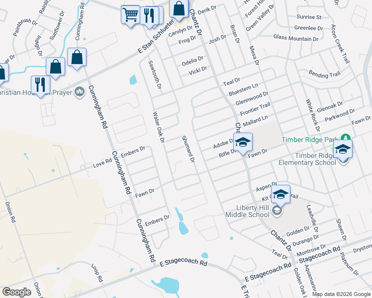 map of restaurants, bars, coffee shops, grocery stores, and more near 4204 Shagbark Drive in Killeen