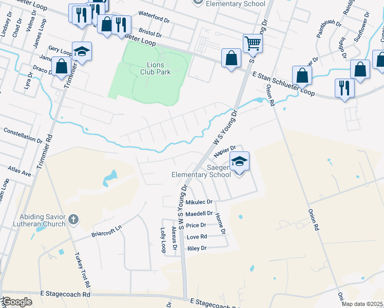 map of restaurants, bars, coffee shops, grocery stores, and more near 2008 Schorn Drive in Killeen