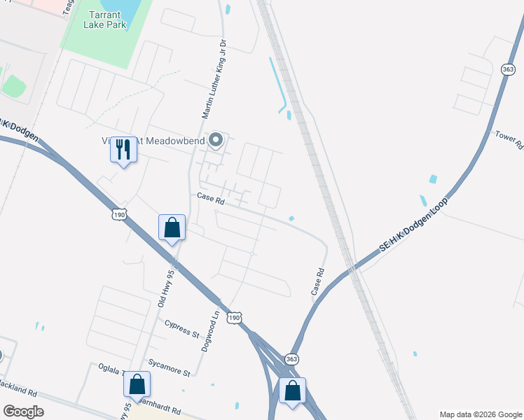 map of restaurants, bars, coffee shops, grocery stores, and more near 2801 Turning Creek Street in Temple
