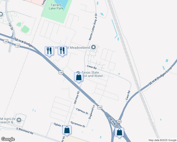 map of restaurants, bars, coffee shops, grocery stores, and more near 1587 Case Road in Temple