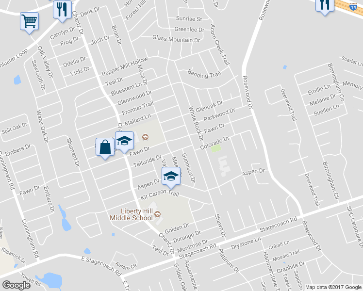 map of restaurants, bars, coffee shops, grocery stores, and more near 4801 Telluride Drive in Killeen