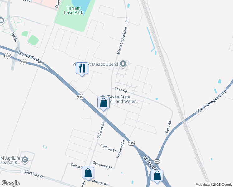 map of restaurants, bars, coffee shops, grocery stores, and more near 1587 Case Road in Temple