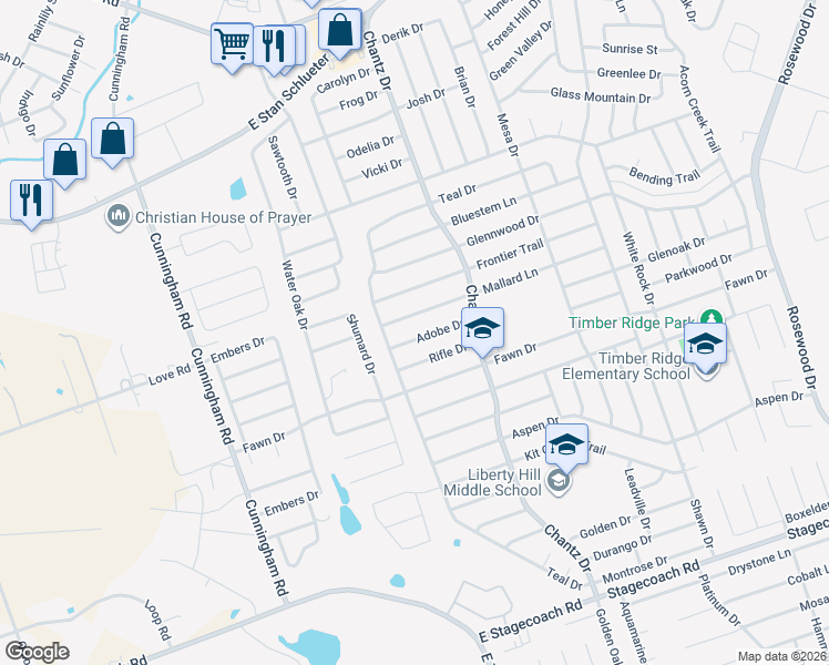 map of restaurants, bars, coffee shops, grocery stores, and more near 4210 Adobe Drive in Killeen