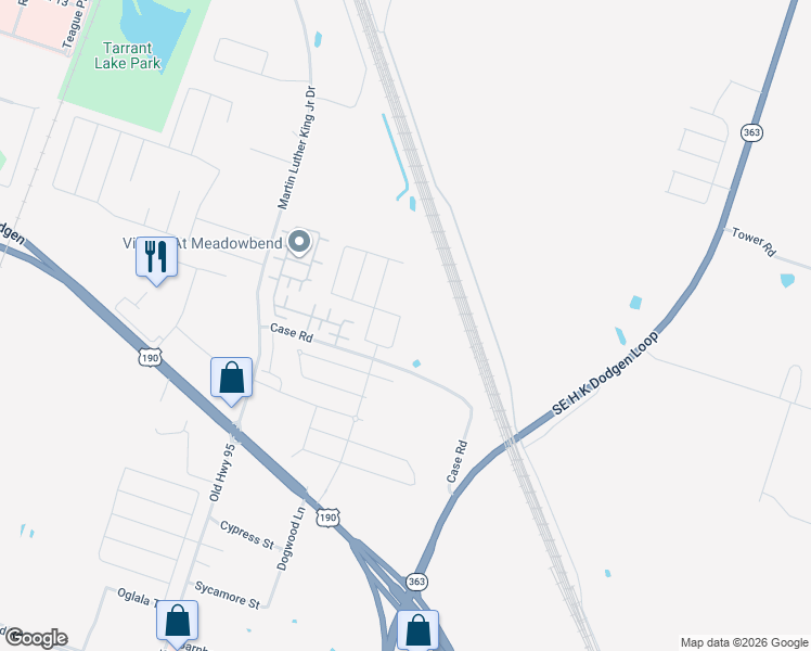 map of restaurants, bars, coffee shops, grocery stores, and more near 2605 Turning Creek Street in Temple