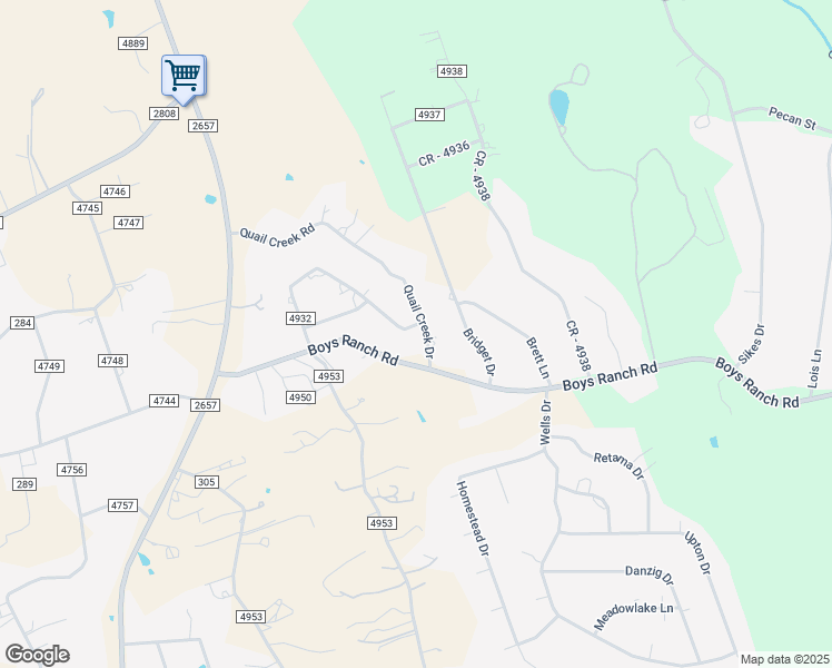 map of restaurants, bars, coffee shops, grocery stores, and more near 3240 Quail Creek Road in Kempner