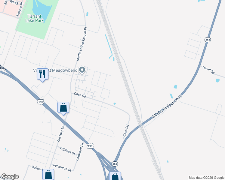 map of restaurants, bars, coffee shops, grocery stores, and more near 2605 Turning Creek Street in Temple