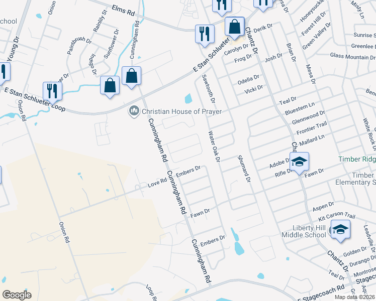 map of restaurants, bars, coffee shops, grocery stores, and more near 3811 Split Oak Drive in Killeen