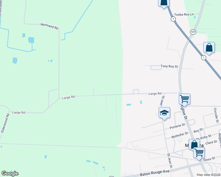 map of restaurants, bars, coffee shops, grocery stores, and more near 1637-1699 Large Road in Mansura