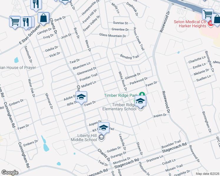 map of restaurants, bars, coffee shops, grocery stores, and more near 4701 Browning Drive in Killeen