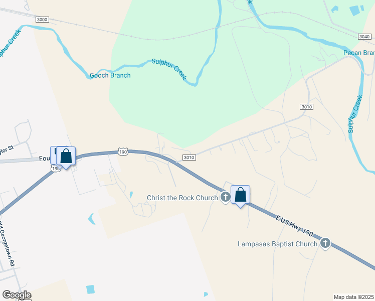 map of restaurants, bars, coffee shops, grocery stores, and more near 191 Hillside Drive in Lampasas
