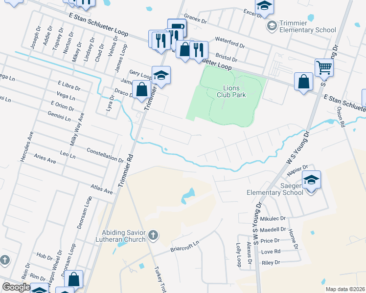 map of restaurants, bars, coffee shops, grocery stores, and more near 1503 Schottische Lane in Killeen