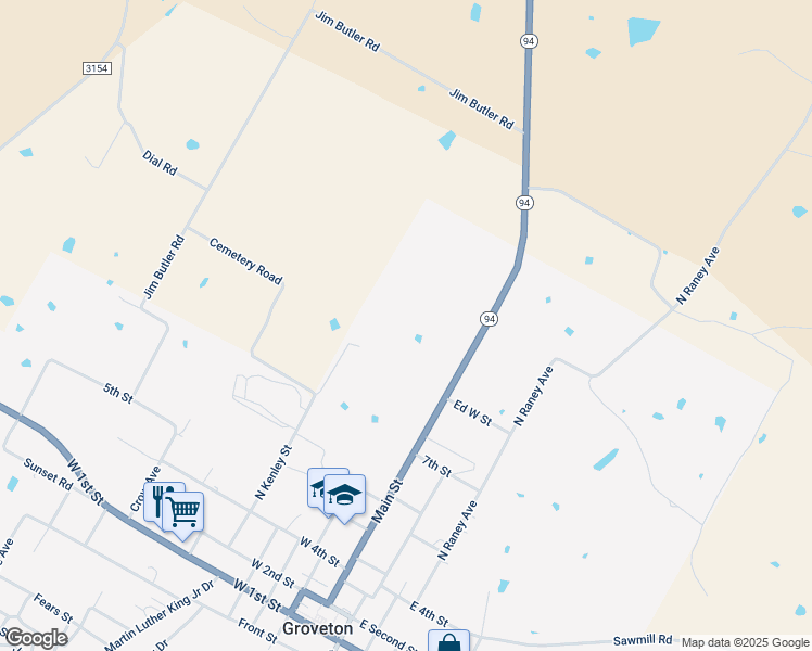 map of restaurants, bars, coffee shops, grocery stores, and more near 865 Main Street in Groveton