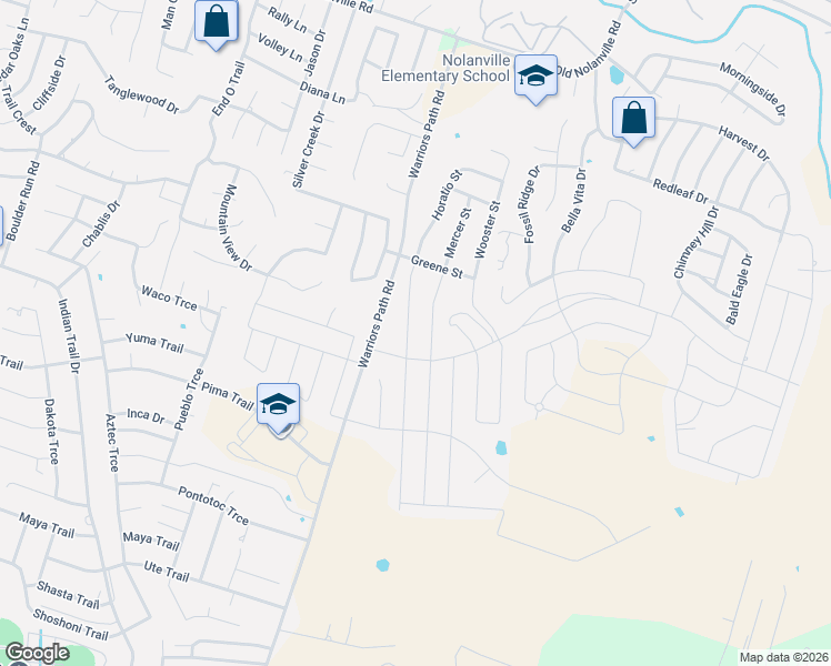 map of restaurants, bars, coffee shops, grocery stores, and more near 1408 Warriors Path Road in Harker Heights