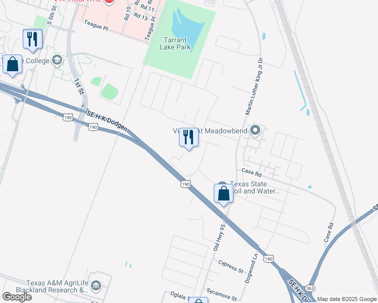 map of restaurants, bars, coffee shops, grocery stores, and more near 2916 Country Lane Drive in Temple