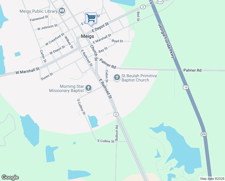 map of restaurants, bars, coffee shops, grocery stores, and more near 3042 Vine Street in Meigs