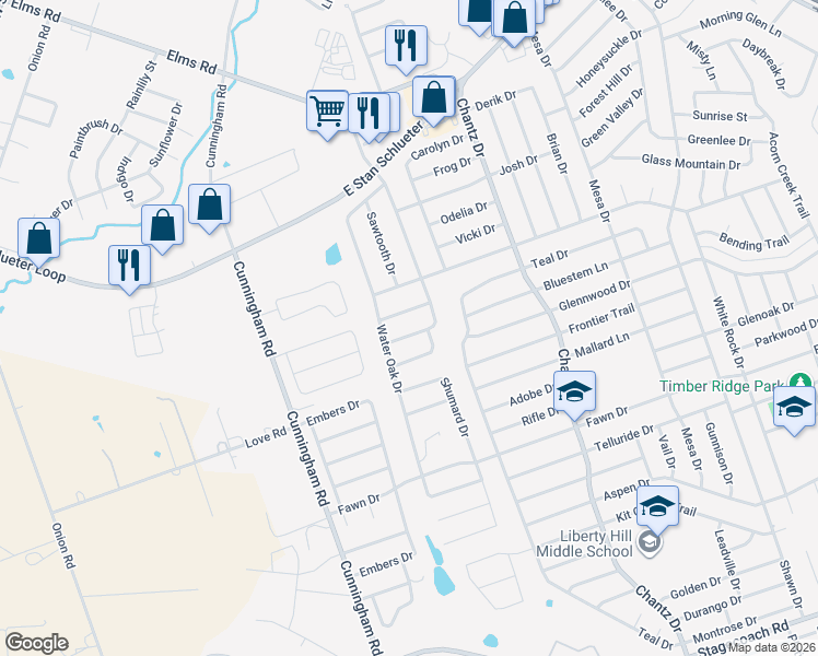 map of restaurants, bars, coffee shops, grocery stores, and more near 3806 Lone Oak Drive in Killeen