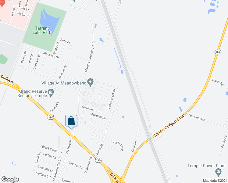 map of restaurants, bars, coffee shops, grocery stores, and more near 2612 Fossil Creek Drive in Temple