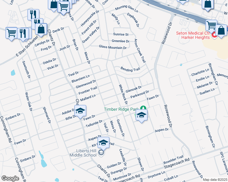 map of restaurants, bars, coffee shops, grocery stores, and more near 5007 Shawn Drive in Killeen