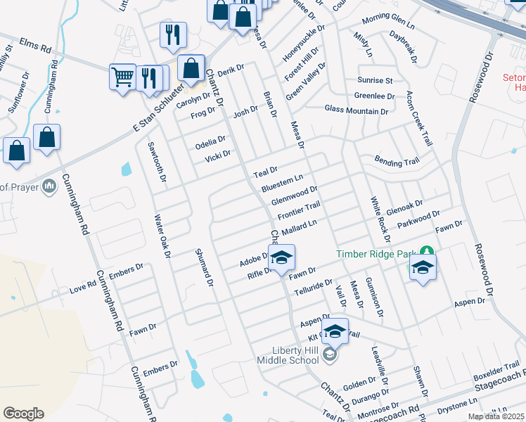 map of restaurants, bars, coffee shops, grocery stores, and more near 4310 Glennwood Drive in Killeen