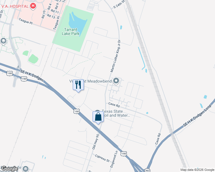 map of restaurants, bars, coffee shops, grocery stores, and more near 2802 Martin Luther King Junior Drive in Temple