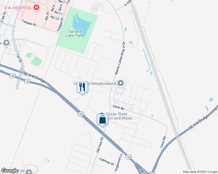 map of restaurants, bars, coffee shops, grocery stores, and more near 2802 Martin Luther King Junior Drive in Temple