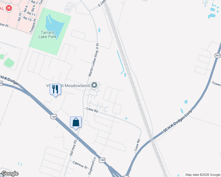 map of restaurants, bars, coffee shops, grocery stores, and more near 2505 Elk Creek Street in Temple