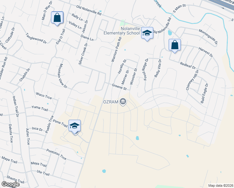 map of restaurants, bars, coffee shops, grocery stores, and more near 2234 Wooster Street in Nolanville