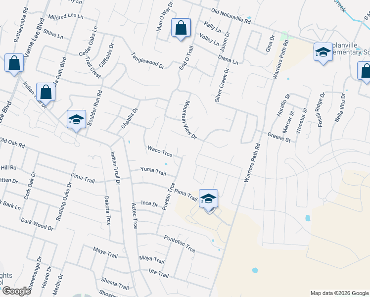 map of restaurants, bars, coffee shops, grocery stores, and more near 1505 Pueblo Trce in Harker Heights