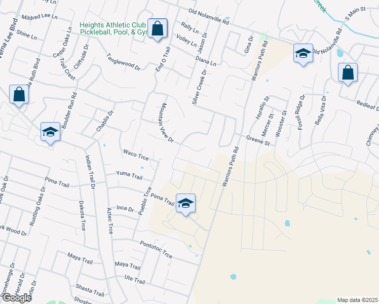 map of restaurants, bars, coffee shops, grocery stores, and more near 1210 Mountain View Drive in Harker Heights