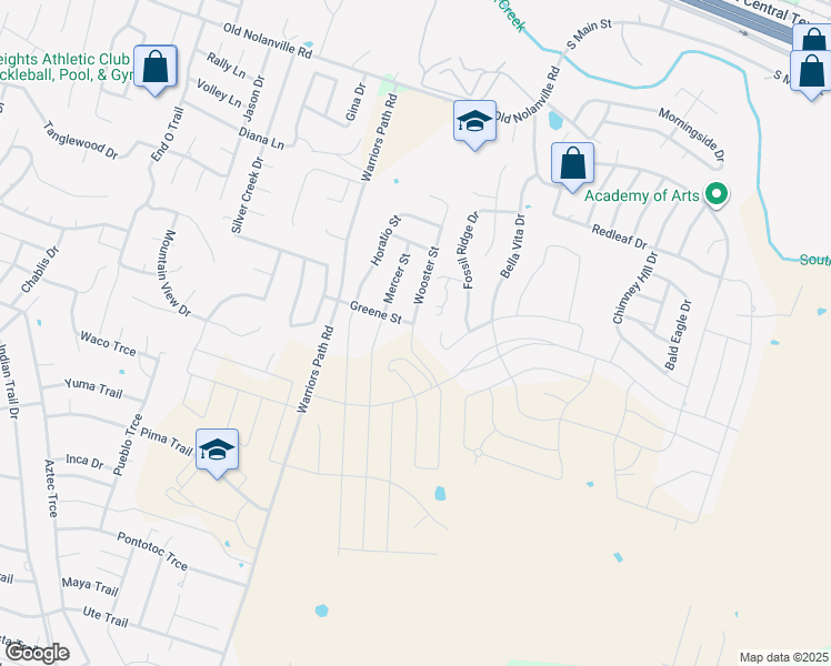map of restaurants, bars, coffee shops, grocery stores, and more near 2234 Wooster Street in Nolanville