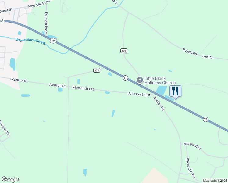 map of restaurants, bars, coffee shops, grocery stores, and more near 1552 Johnson Street in Ray City