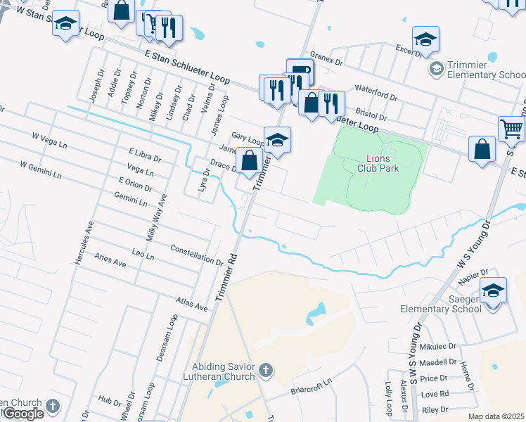 map of restaurants, bars, coffee shops, grocery stores, and more near 1605 Nicholas Circle in Killeen