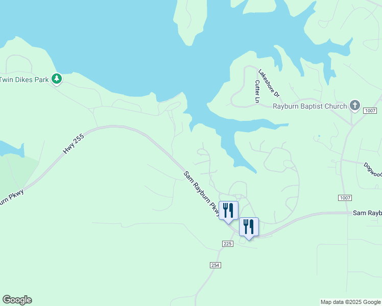 map of restaurants, bars, coffee shops, grocery stores, and more near 518 Longleaf West in Brookeland
