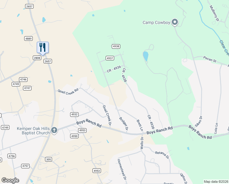 map of restaurants, bars, coffee shops, grocery stores, and more near 3025 County Road 4935 in Kempner