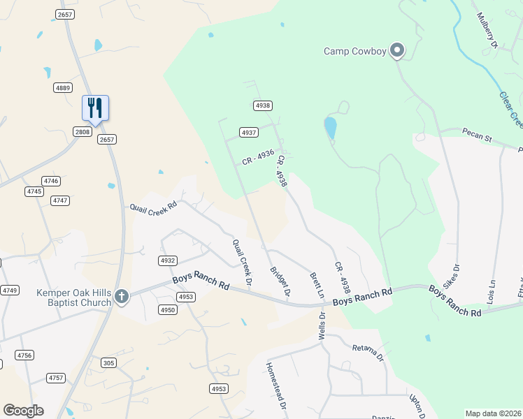 map of restaurants, bars, coffee shops, grocery stores, and more near 3025 County Road 4935 in Kempner