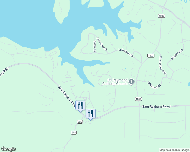 map of restaurants, bars, coffee shops, grocery stores, and more near River Birch Dr in Jasper