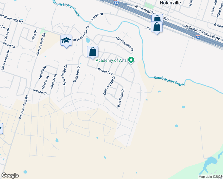 map of restaurants, bars, coffee shops, grocery stores, and more near 2009 Red Fox Drive in Nolanville