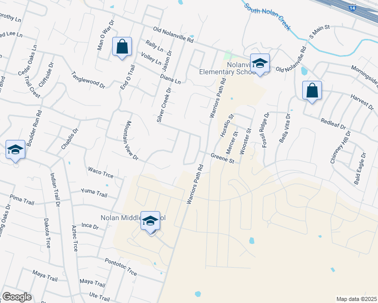 map of restaurants, bars, coffee shops, grocery stores, and more near 1906 Deer Field Way in Harker Heights