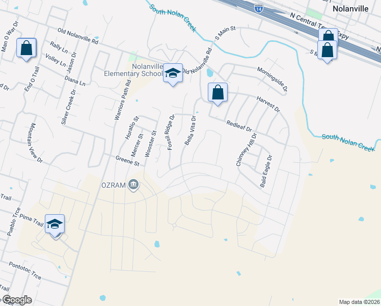 map of restaurants, bars, coffee shops, grocery stores, and more near 6009 Brandy Drive in Nolanville
