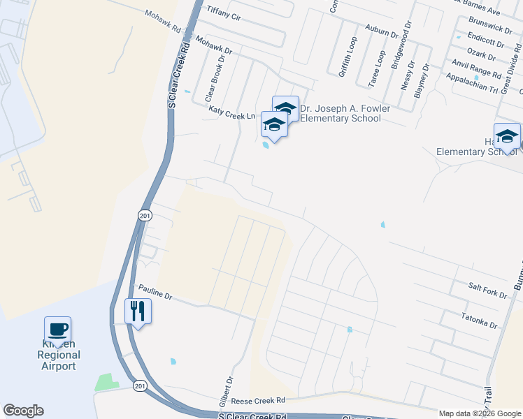 map of restaurants, bars, coffee shops, grocery stores, and more near 4708 Prewitt Ranch Road in Killeen